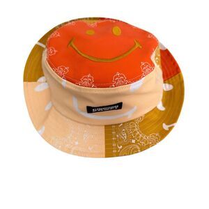Chinatown Market Bucket Hat Smiley Face Bright colors 100% Cotton One Size Fits